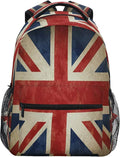 Backpacks UK British Flag School Bag Student Bookbag Adjustable Shoulder Bags Laptop Rucksack Travel Hiking Camping Daypack for Teens Girls Boys Women Men