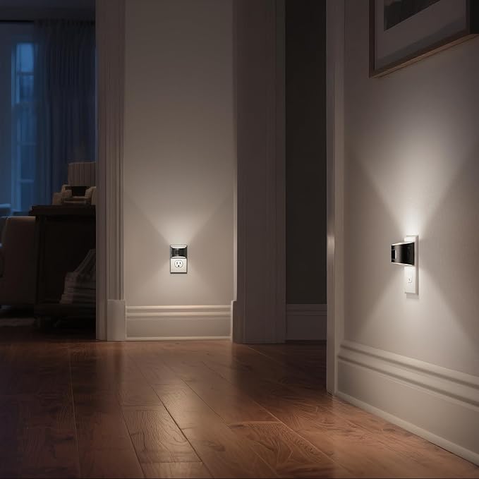 DORESshop LED Night Light[2 Pack], Night Lights Plug into Wall, 3 Mode Plug in Night Light with Motion Sensor, Dusk to Dawn Sensor, 5000K Daylight White, Nightlights for Adults, Bedroom, Hallway