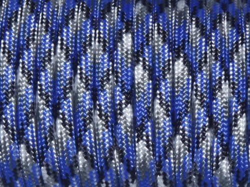 7 Strand Core 550lb Paracord Parachute Cord Lanyard Mil Spec Type III-100ft (Blue Camo(35#))