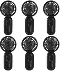 Mini Portable Fan 6 Pack, Cute Handheld Battery Operated Lightweight Small Personal Fans with 3 Speeds and USB Rechargeable Eyelash Fan for Stylish Girl Kids Women Men Office Outdoor Travel Camping
