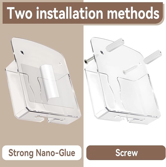 2 Pcs Clear Wall Mount Phone Holders , Self Adhesive Plastic Stand, Compatible With iphone And Android Smartphones. Bedside Cell Mobile Phone Accessories,for Home Office And Dormitories Organizer.