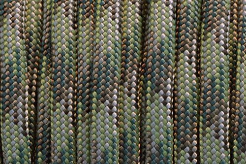 BORED? PARACORD! 550 lb Paracord – Ideal for Crafting, DIY Projects, Camping, Military & Active Outdoors – 300+ Colors – Tactical Parachute Cord Type III – Strong - Multi Cam 50 Feet