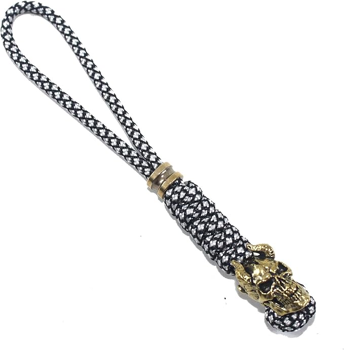 Knife Lanyards with Brass Beads,Paracord Lanyard,Tactical Lanyard for Skull Shape Knife,EDC Products