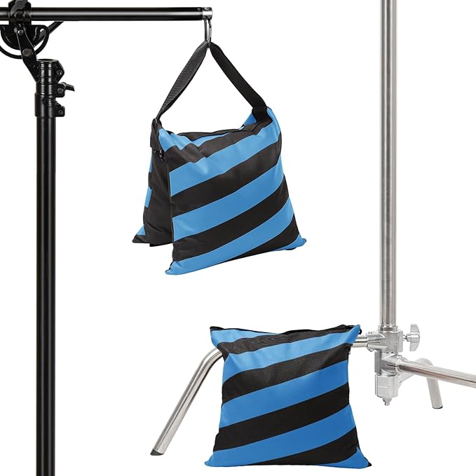 4 Packs Blue Sandbag Weight Bags for Light Stand Photography Video Equipments, Heavy Duty Saddlebags for Backdrop Stand, Photo Tripod, Canopy, Pop up Tent, Umbrella Base, Fishing Chair, Picnic Table