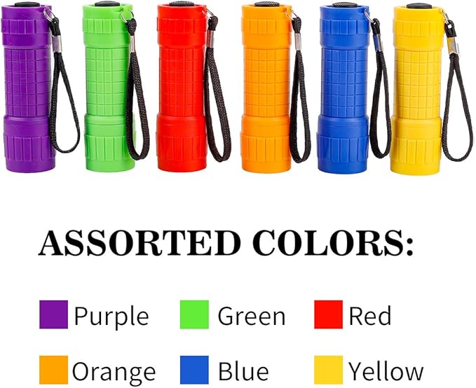 Whaply Small Mini Flashlights Pack of 30,Assorted Colors,New Type Cob Light,With Battery