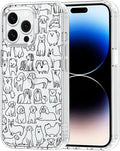 MOSNOVO Case for iPhone 14 Pro Max, [Buffertech 6.6ft Military-Grade Drop Protection] [Anti Peel Off Tech] Clear TPU Bumper Phone Case Cover Design - Doodle Dog