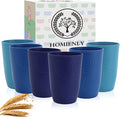 Homienly Wheat Straw Cups 16oz,Unbreakable Cups-6 PCS Freezer and Dishwasher Safe Cups for outdoor gatherings,Picnic,Travel-Blue Sky