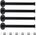 Wall Hooks Heavy Duty Coat Hooks Stainless Steel Clothes Hanger for Hanging Bathroom Towels Handbag Black 8-inch Length with 16mm Shank Dia - Pack of 4
