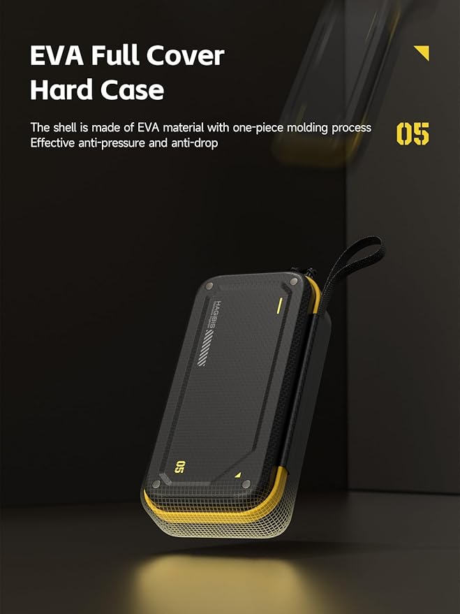 Hagibis Electronic Organizer Traveling Case Bag EVA Hardshell PU Portable Carrying Pouch for Mouse, Charger, Cables, Power Bank, SD Cards, USB Flash Disks, Accessories (Black)