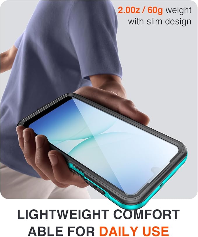 Lanhiem for Samsung Galaxy A17 5G Phone Case, IP68 Waterproof Dustproof, Built-in Screen Protector, Rugged Full Body Shockproof Protective Cover for Samsung A17 5G / 4G 6.7", Blue