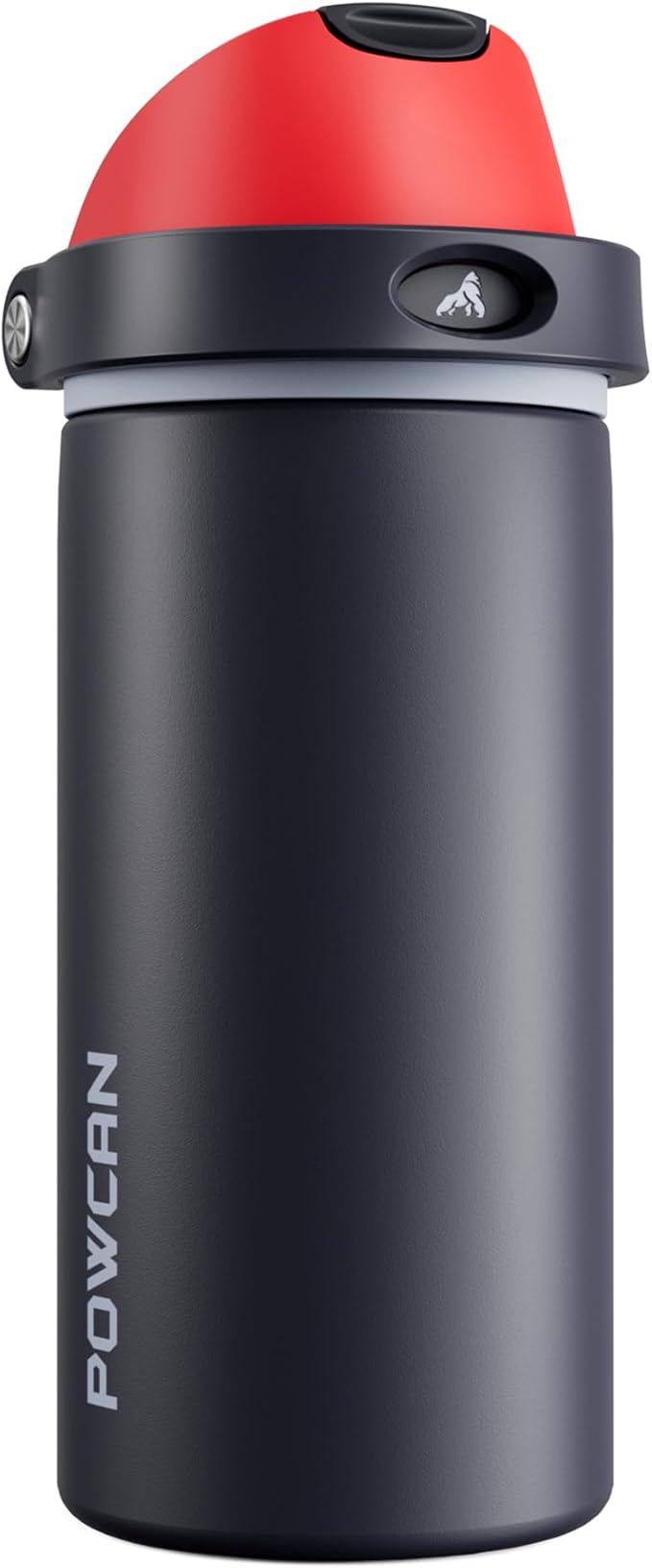 POWCAN 18 oz Stainless Steel Water Bottle: 2-in-1 Push-Button Spout & Quick-Flip Straw, Leakproof, Cold 24Hrs, Fits Car Cup Holder, Insulated Vacuum Flask for Sports, Trip, School Gift (Storm Hammer)