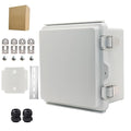 Outdoor Waterproof Electrical Box Junction Box Weatherproof IP67 ABS Plastic Enclosure Switch Router Project Box Electronics DIY Enclosure With Mounting Plate Wall Bracket Grey 5.9"x5.9"x3.5"