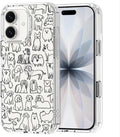 MOSNOVO for iPhone 17 Case | Military Grade 6.6ft Drop Tested | Camera Control | Clear with Doodle Dog Design