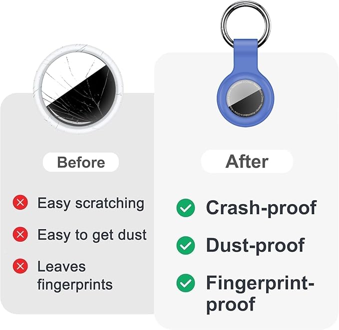Linsaner Case for AirTag 2nd Gen (2026) & 1st Gen, Silicone Holder Keychain Key Ring, Protective Cover for Apple for Air Tags, GPS Finder Accessories for Bags, Pets, Kids, Luggage, Sky Blue