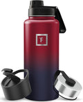 IRON °FLASK Camping & Hiking Hydration Flask with Spout, Wide Mouth Insulated Stainless Steel Sports Water Bottle - 32 oz Dark Rainbow