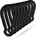 Black Carabiner Clip, Heavy Duty Spring Snap Hook Quick Link for Outdoor Camping, Hiking, Fishing, Swing Set, Hammock, Keychain