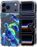 MOSNOVO for iPhone 17 Pro Max Case | Military Grade 6.6ft Drop Tested | Camera Control | Clear with Sea Turtles Design
