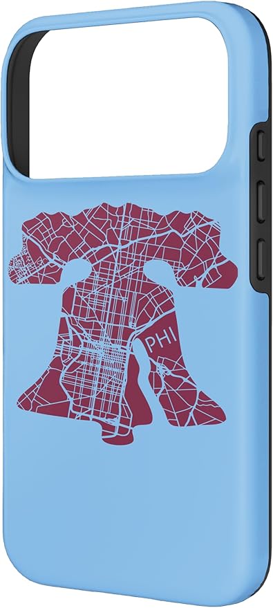 Philadelphia Street Map Liberty Bell Vintage Maroon Philly Case for iPhone 17 Pro