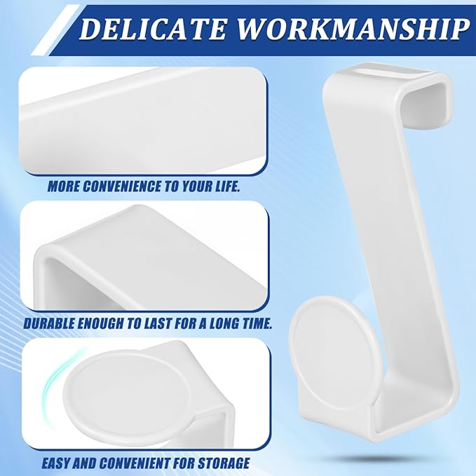 2Pcs Potty Seat Hooks, Multipurpose Plastic Tank Couples for Hanging Potty Holder Toilet Training Seat, Washer Specific Z-Shaped Toilet Storage Hooks for Bathroom, Kitchen and Other Home