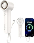 Portable Handheld Fan with Power Bank(High-Speed),3 IN 1 USB Rechargeable Mini Personal Fan with Flashlight,Small Size for Outdoor/Travel/Beach/Concerts/Summer.Gifts for Girl,Women. White