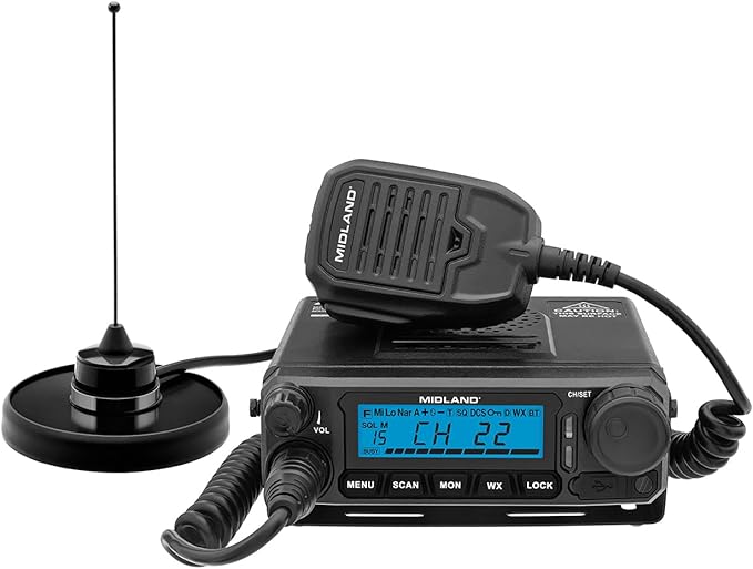 Midland MXT500 50-Watt GMRS Mobile Radio - for Farms, Ranches, Overlanding, Trails, and Off-Roading - 8 Repeater Channels, Compact Design, External Magnetic Mount, 2.1dB Unity Gain Antenna