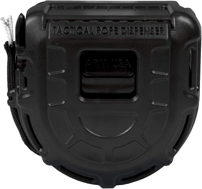 Atwood Rope MFG Tactical 550 Paracord Parachute Cord Rope Dispenser 50ft Spool TRD | Cutting Blade, Belt Clip, Cord Grip, View Port, Integrated Ruler