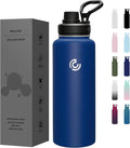 Sports Water Bottle 40oz, Insulated Water Bottle with Handle,Stainless Steel,Simple Modern,Suitable for Travel, School, Boy, Girl(Cobalt)