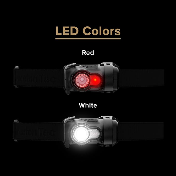 Princeton Tec Byte Tactical LED Headlamp Lightweight Compact, Durable Hands-Free Lighting with White and Red Beam Options - Black