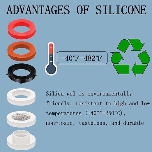 ZDBB 70 Pcs Plumbing Silicone Gasket Assortment Kit VMQ Silicone Washer Food Grade for Assorted Shower Head Garden Hose High Temperature Hot Plumbing Pipes Fittings Seal Repair
