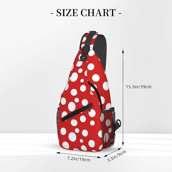 Mushroom Dots Sling Bag For Women Men Fashion Backpack Crossbody Red Mushroom Shoulder Bag Sling Backpack Chest Bag Travel Hiking Casual Sport Daypack