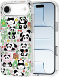 MOSNOVO for iPhone Air Case, Shockproof Military-Grade Protection 6.6ft Drop Tested, Camera Control, Clear Phone Case for iPhone 17 Air, Kawaii Panda Garden Design