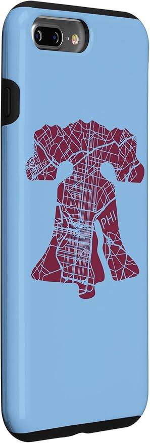 Philadelphia Street Map Liberty Bell Vintage Maroon Philly Case for iPhone 7 Plus/8 Plus