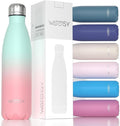 WATERSY Stainless Steel Water Bottle, 17oz/500ml Insulated Pink Bottle Keeps Drink Cold and Hot, BPA Free for School, Gym, Travel, Sports