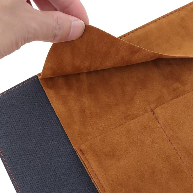 4 Color Leather Pen Case Vintage Pencil Bag Roll Map Compass Pattern Rolling Brown Matte Smooth Cover Storage Organizer Holder Portable Stationery Pouch for Artists Writers Travel