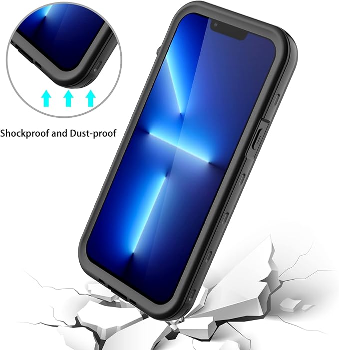 Waterproof Phone Case Compatible with iPhone 13 Pro Max, IP68 Waterproof Shockproof Dust-Proof Phone Case with Built in Screen Protector, Full Body Protective Case (Clear, iPhone 13 Pro Max)
