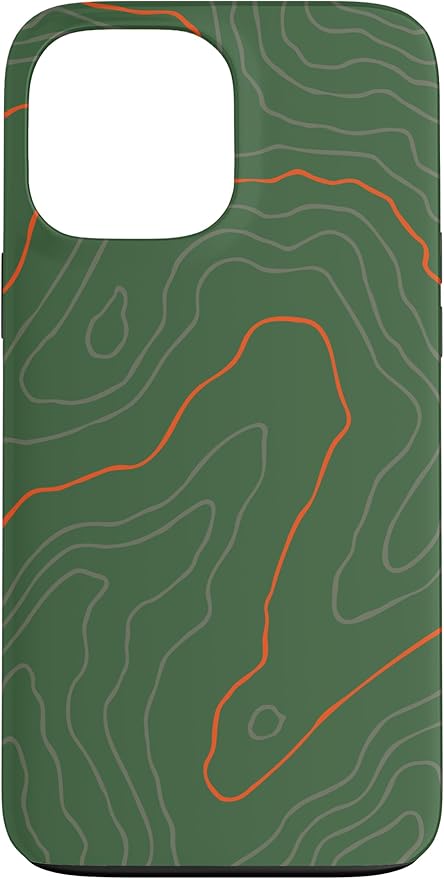 Backcountry Topo Guide Orange Lines Topographical Map Case for iPhone 13 Pro Max