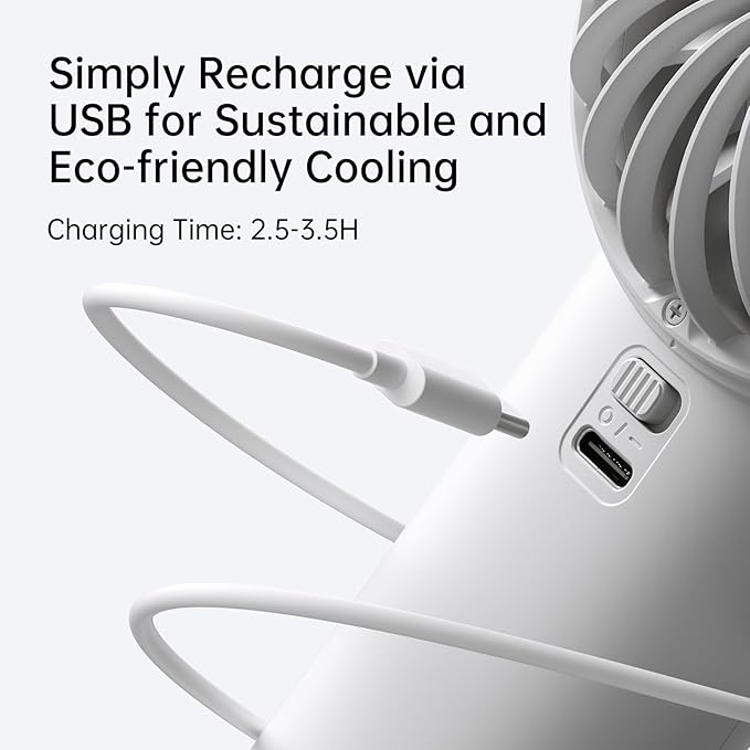 JISULIFE Handheld Portable Fan, Stronger and Longer-Lasting: 5 Speed, 5000mAh Battery, 12-Blade Turbo For Powerful Wider Wind, LED Display, Rechargeable Personal Fan for Travel Concerts Makeup-Gery
