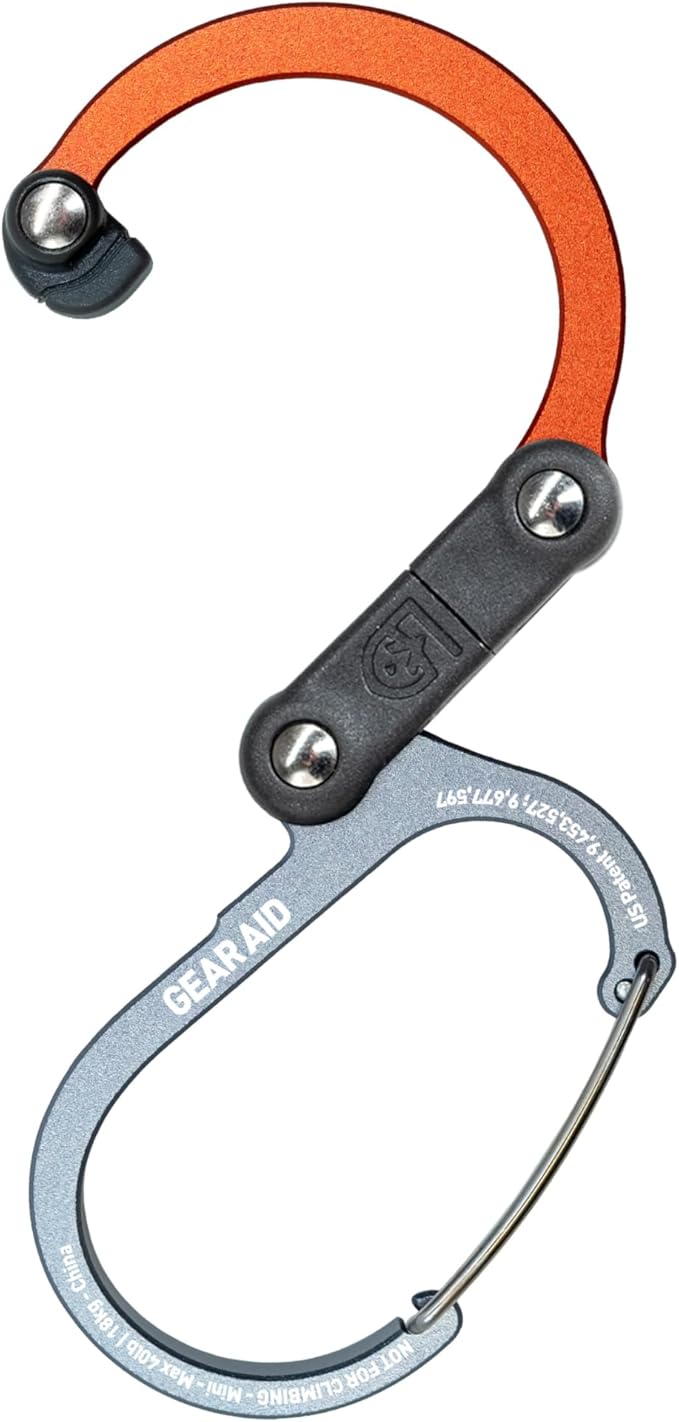 GEAR AID HEROCLIP (Mini) Carabiner Gear Clip and Hook, for Hanging Bags, Purses, Lanterns, Strollers, Tools, Helmets, Water Bottles, and More