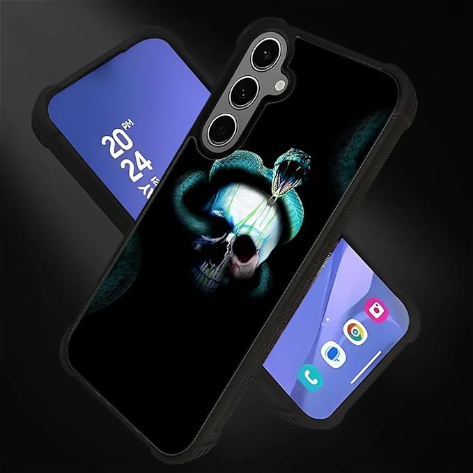 for Samsung Galaxy S24 S25 Plus Case, Skeleton Winding Snake Pattern Graphic Design Girl Boy Soft Silicone Hard Acrylic Shock Protection for Samsung Galaxy S24 S25 Plus