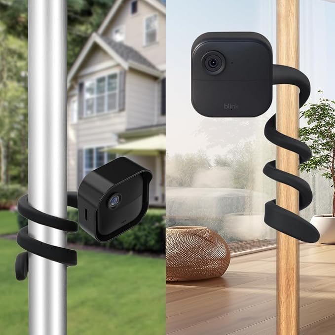 Gresur 2-Pack Flexible Twist Mount for Blink Outdoor 4 / 3rd Gen/Outdoor 2K+ Camera, with Weatherproof Protective Housing and Blink Sync Module Outlet Wall Mount (Black, 2Pack)