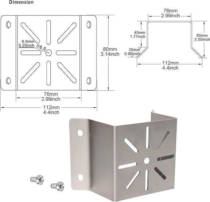 WiTi Exterior Outside Corner Wall Mount for Eufy Solacam S340, Stainless Steel Holder for a Wider View Angle Enlarge to 270 °,Compatible with Wyze Ring Reolink Cameras Bullet and PTZ