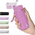 5oz Small Water Bottles with Straw, Mini Water Bottle with One-Hand Open Design, Leak-Proof Locking Lid for Hot&Cold Drinks, Small Travel Water Bottle - 100% Leakproof for School, Travel...(Lavender)
