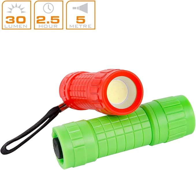 Whaply Small Mini Flashlights Pack of 30,Assorted Colors,New Type Cob Light,With Battery