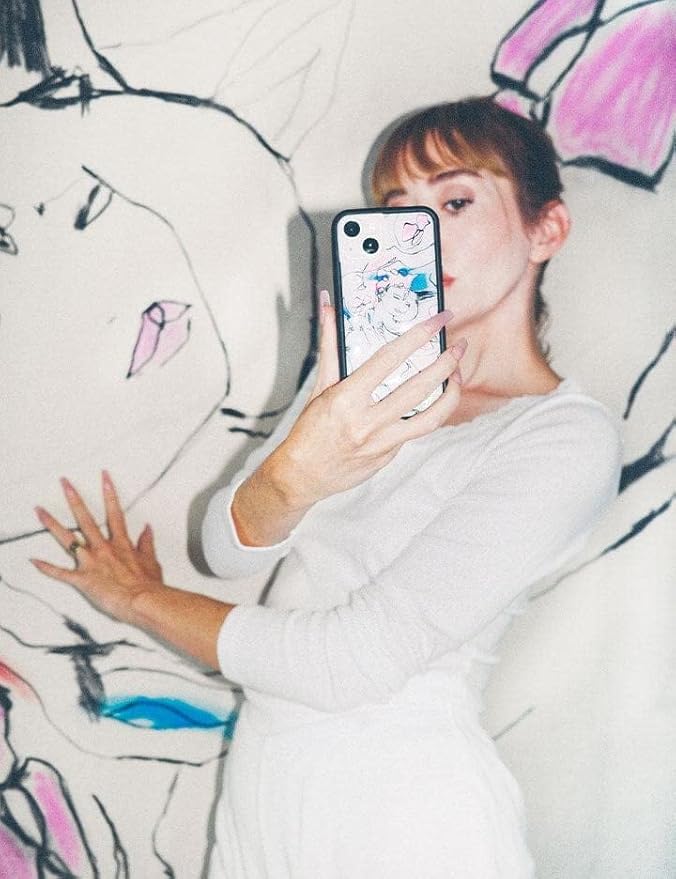 Wildflower Cases - Compatible with iPhone 13 Pro | Protective Black Bumper, 6.5ft Drop Test Certified, Women Owned Small Business | Artistic, Horse Girl, Trendy, Cute, White | Collab - Natalie Krim