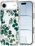 MOSNOVO for iPhone Air Case | Military Grade 6.6ft Drop Tested | Camera Control | Clear with Eucalyptus Design