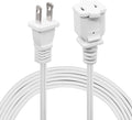 5 FT Extension Cord, White 2 Prong, 18 AWG Small Polarized Male-Female Power Cable for Indoor, NEMA 1-15P to NEMA 1-15R,Small Extension Cord