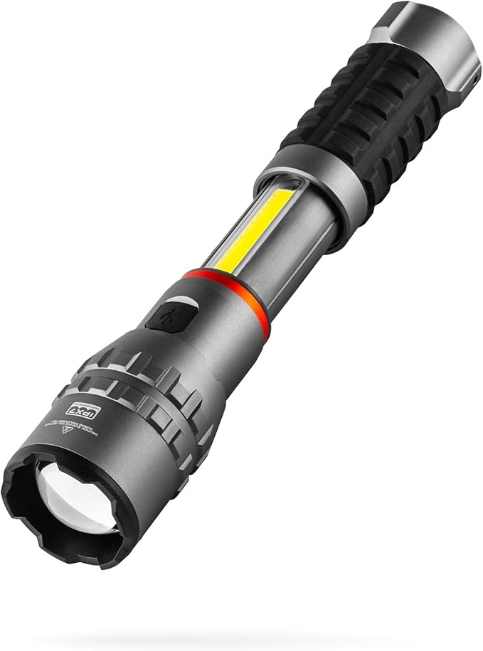 NEBO SLYDE King 4K Work Flashlight | 4000 Lumens, 7 Light Modes, Magnetic Base, Rechargeable COB & LED Tactical Light, Waterproof, Great for Camping, Includes USB-C Charging Cable