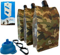 BellFlask - 15 oz. Flask, Patented, Flexible, Metal-Free, Reusuable, Plastic, BPA-Free with Carabiner Clip and Filling Funnel