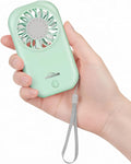 WHATOOK Handheld Mini Fan Small Personal Portable Speed USB Rechargeable Eyelash Fan Lightweight USB Rechargeable for Travel Makeup Girl Women Summer Gift (Green)