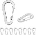 10pcs Aluminum Small Carabiner Clip, 2 Inch Carabiner Keychain Clasp Spring D Ring for Hanging Home KeyRings Hook Paracord Lanyard Keychain Pet Collar Hiking Camping Fishing Accessories (Silver)